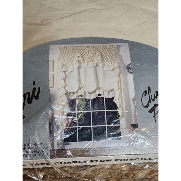 Vintage Ivory Charleston Priscillas One Pair 86" x 84" - Picture 3 of 5